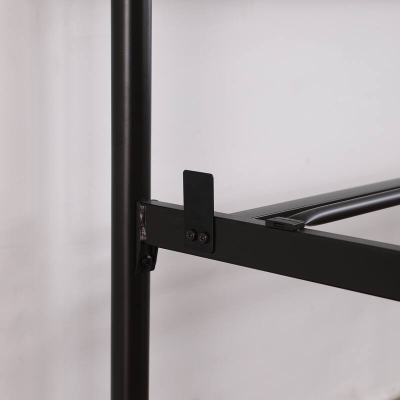 Single-layer Water Pipe Bed with Cross Design and Foot End Black Iron Bed