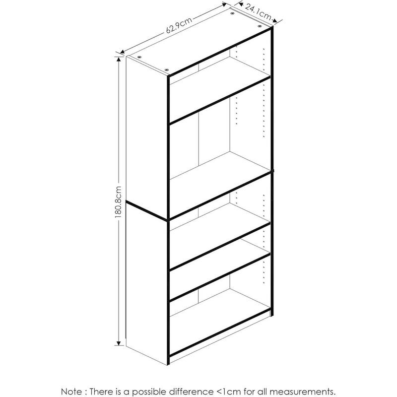 2-Shelf Small Bookcase Compact Storage Organizer with Clean Modern Design for Living Room or Office Space