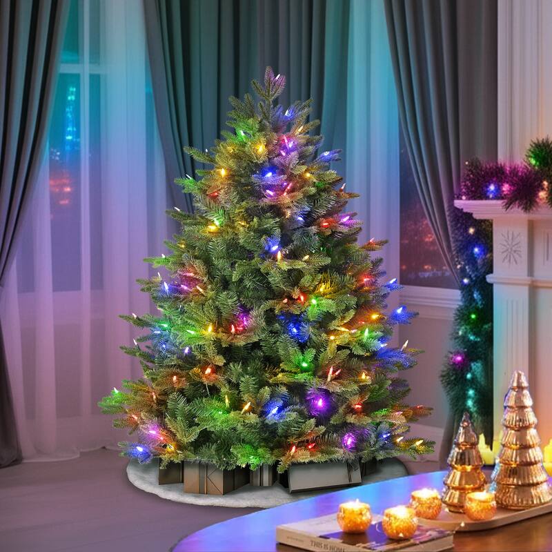 Puleo International 4.5' Pre-Lit Artificial Noble Fir Tree with 200 Dual-Color LED Lights