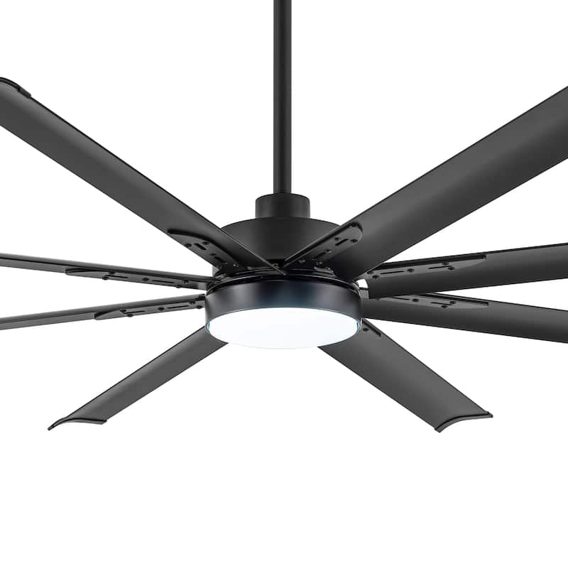 72-inch Black Integrated LED Ceiling Fan with Light and Remote (8- Aluminum Blades)