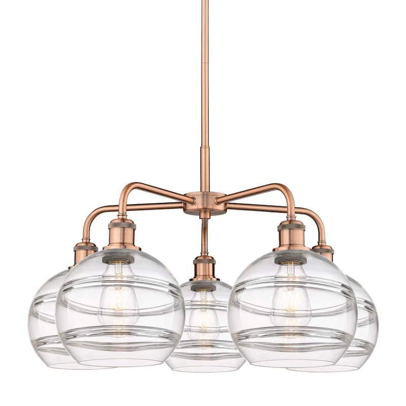 Innovations Lighting 516-5CR-16-26 Rochester Chandelier Rochester 5 - Antique Copper / Clear