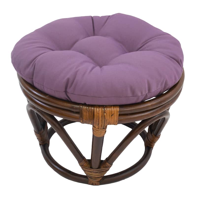 18-inch Round Twill Footstool/Ottoman Cushion (Cushion Only) - 18 x 18 - Grape