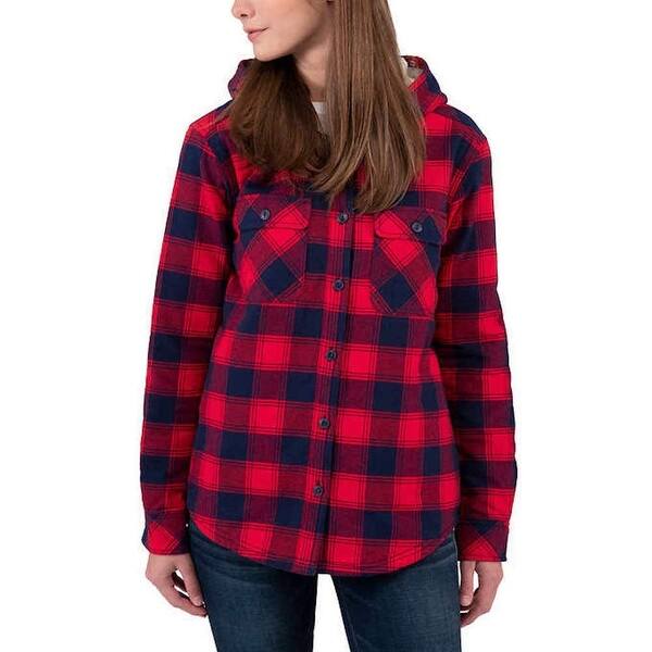 Shop Boston Traders Women Plush Sherpa Lined Hooded Cotton Flannel