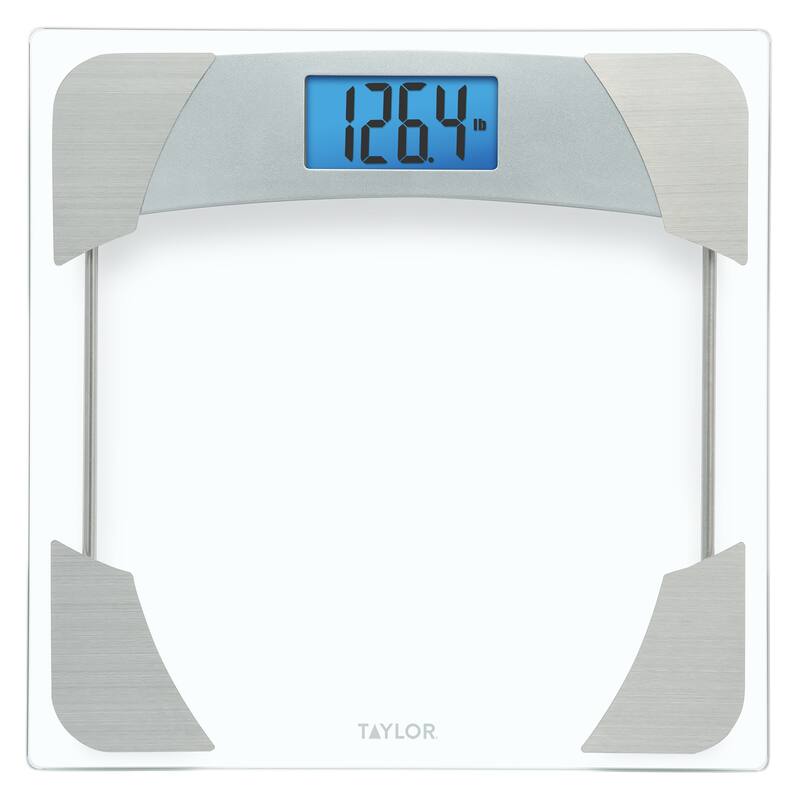 Taylor Digital Bathroom Scale, Glass with Stainless Steel Accents