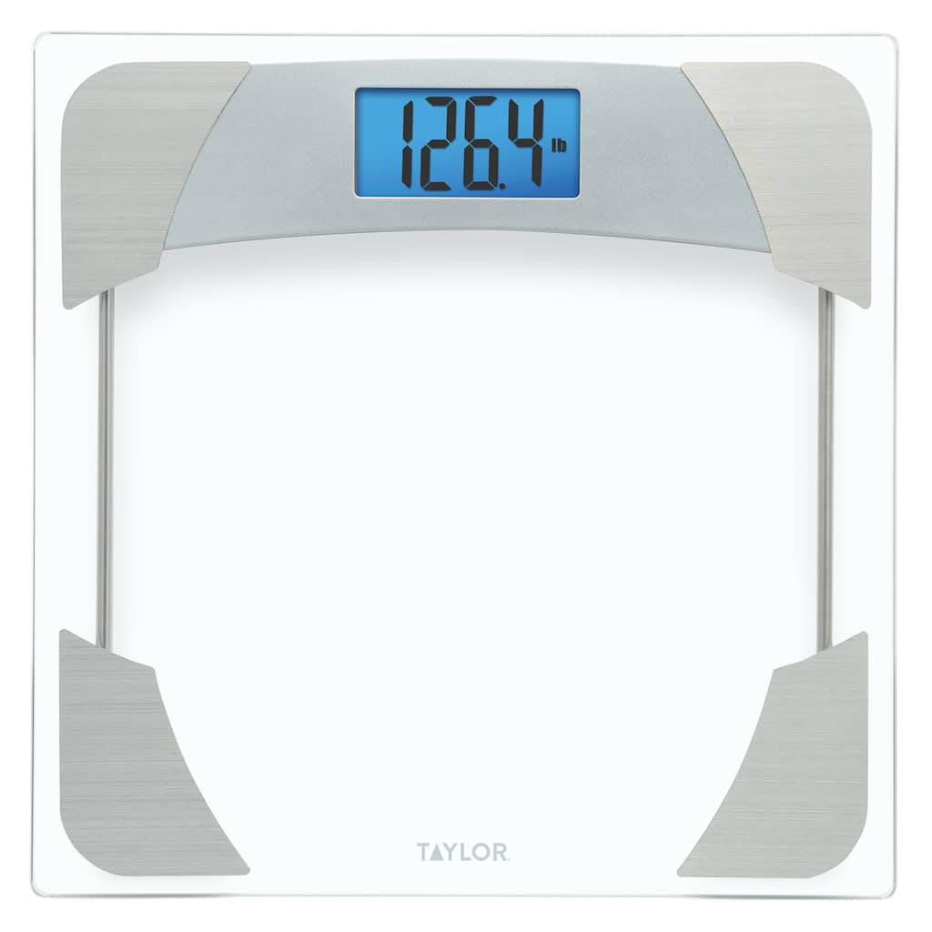 Taylor Digital Bathroom Scale, Glass with Stainless Steel Accents