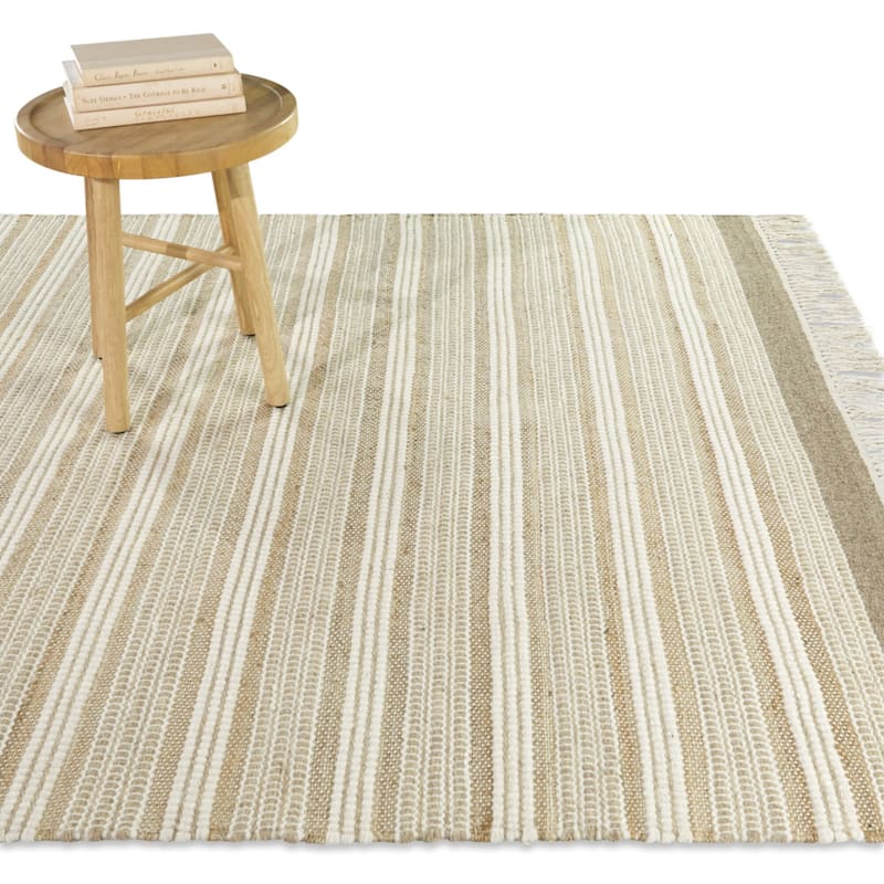 Bredero Striped Classic Area Rug - 7'10" x 10' - Taupe - Rectangle