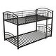 preview thumbnail 7 of 14, Black Twin over Twin Metal Bunk Bed with Slide & Roof