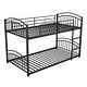 preview thumbnail 9 of 8, Twin Over Twin Metal Bunk Bed With Slide,Kids House Bed Black