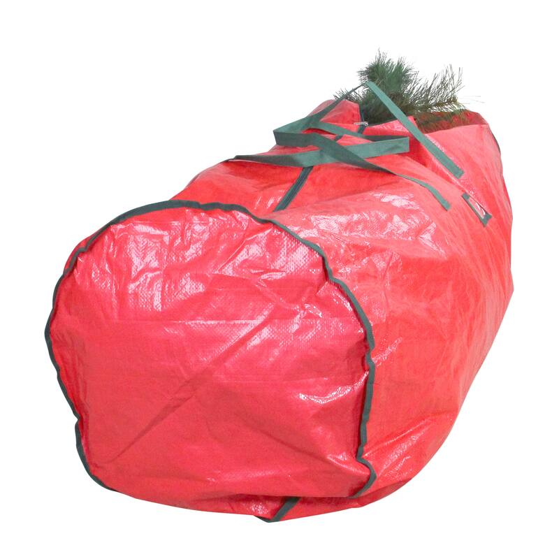 53" red and green storage bag for 7.5' artificial christmas trees