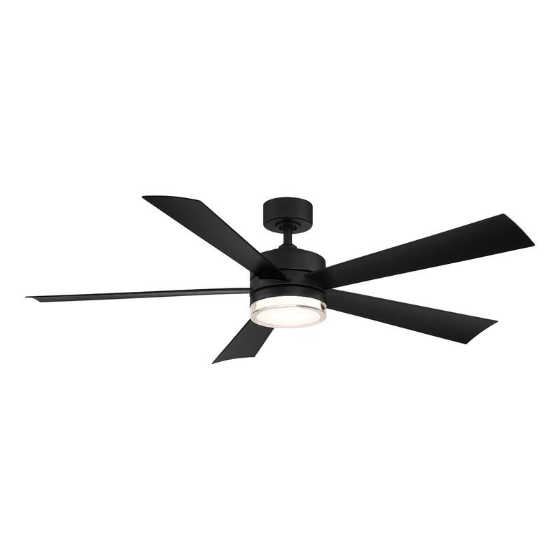 Wynd 52 Inch Five Blade Indoor / Outdoor Smart Ceiling Fan with Six Speed DC Motor and LED Light.