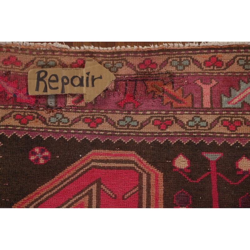 Over Dyed Meshkin Persian Vintage Runner Rug Handmade Wool Carpet - 4'5"x 10'11"