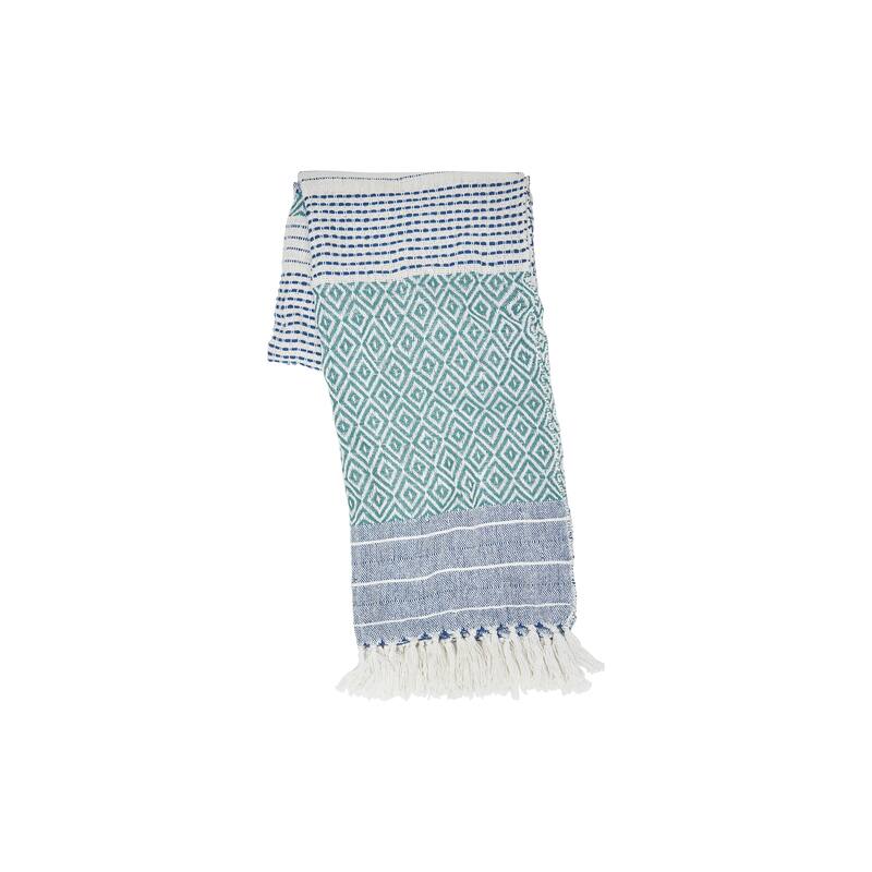 50" x 60" Berkley Surf Woven Handcrafted Accent Throw Blanket w/ Fringe
