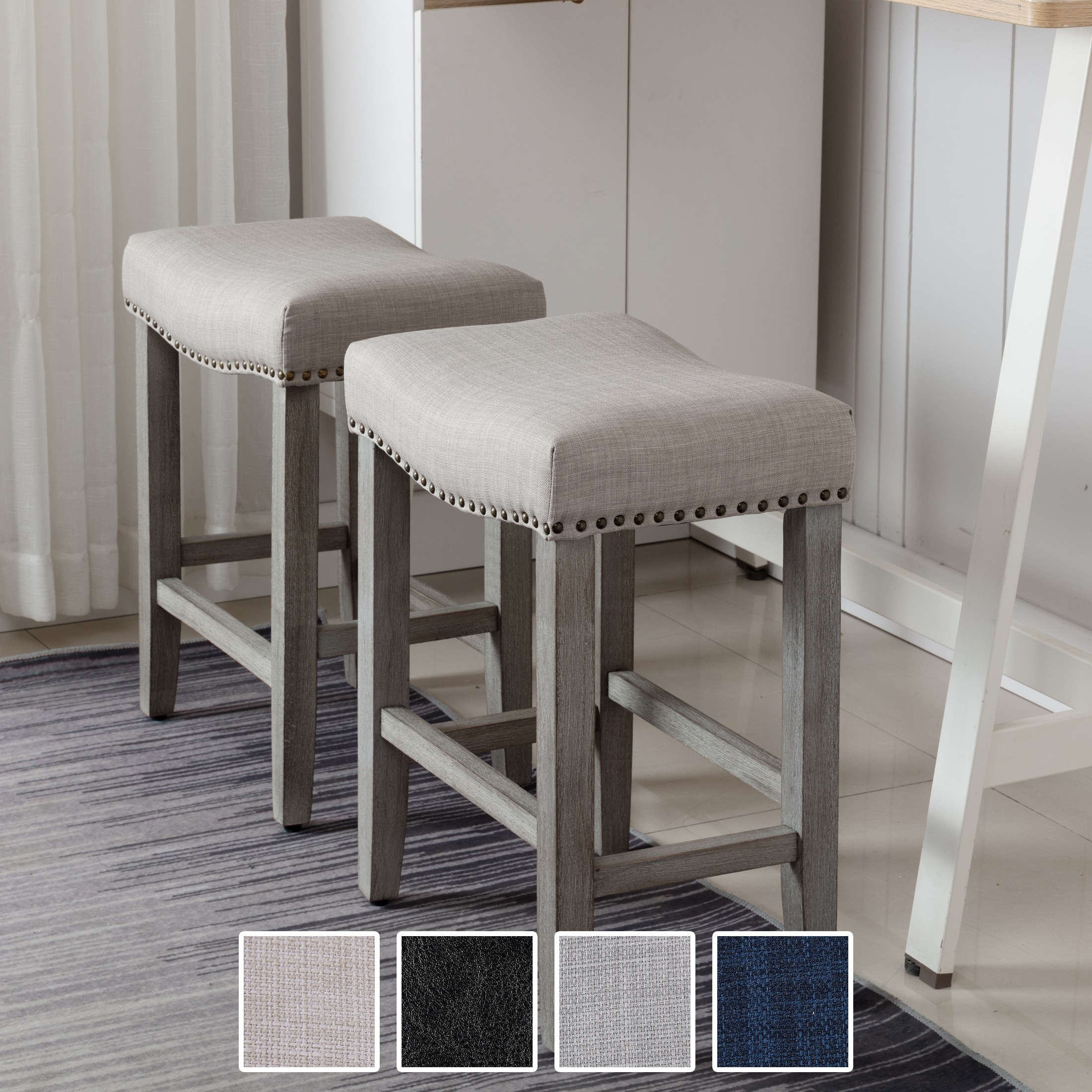 Booth Uitgraving haakje Carter 24" Upholstered Backless Counter Stool (Set of 2) - On Sale -  Overstock - 32986672