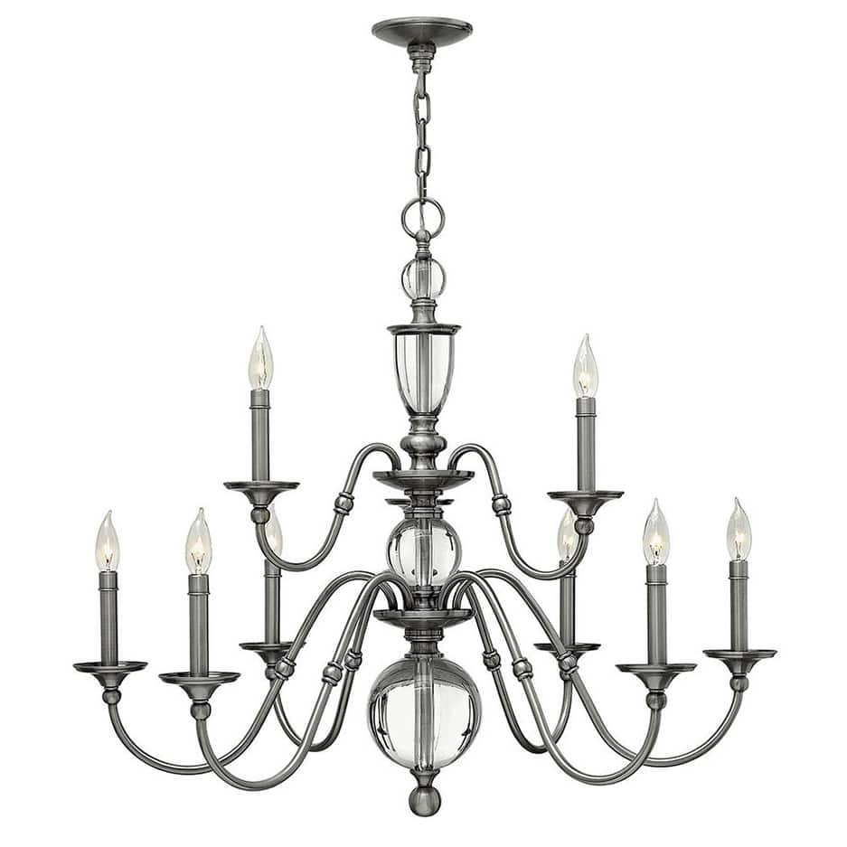 Hinkley Lighting 9 Light 2 Tier Candle Style Chandelier from the