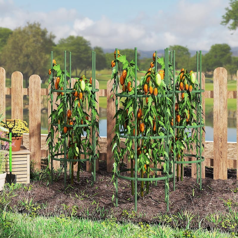 Gymax 3-Pack Garden Tomato Trellis 60'' Plant Support Cage w/
