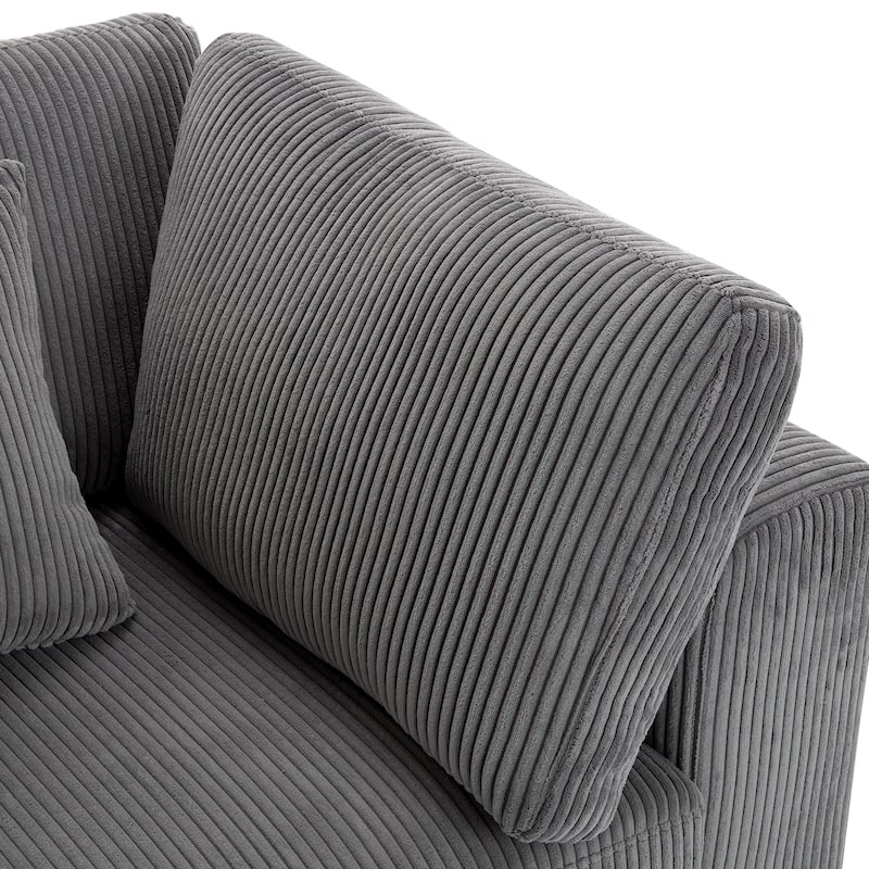 Comfortable Standard Sofa with Soft Corduroy Fabric & Sturdy Wood Frame - Ideal for Living Rooms