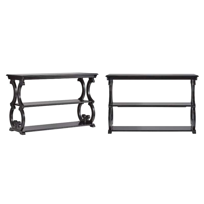 Eldoria Wood Scroll Sofa Table - Antique Black