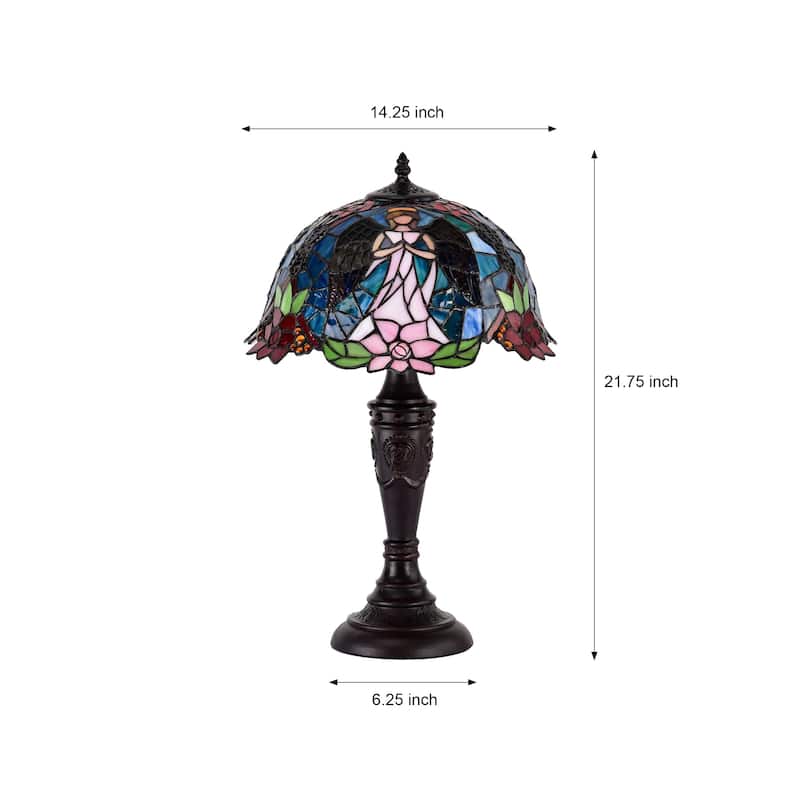 Tiffany-style Angel Table Lamp