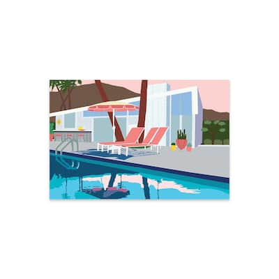 Pool Lounge I Print On Acrylic Glass by Jen Bucheli