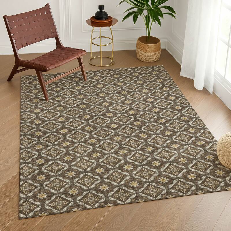 Machine Washable Indoor/ Outdoor Contemporary Granby Chantille Rug
