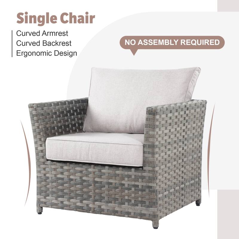 XIZZI 13-piece Outdoor Patio Wicker Furniture Set with Fire Table