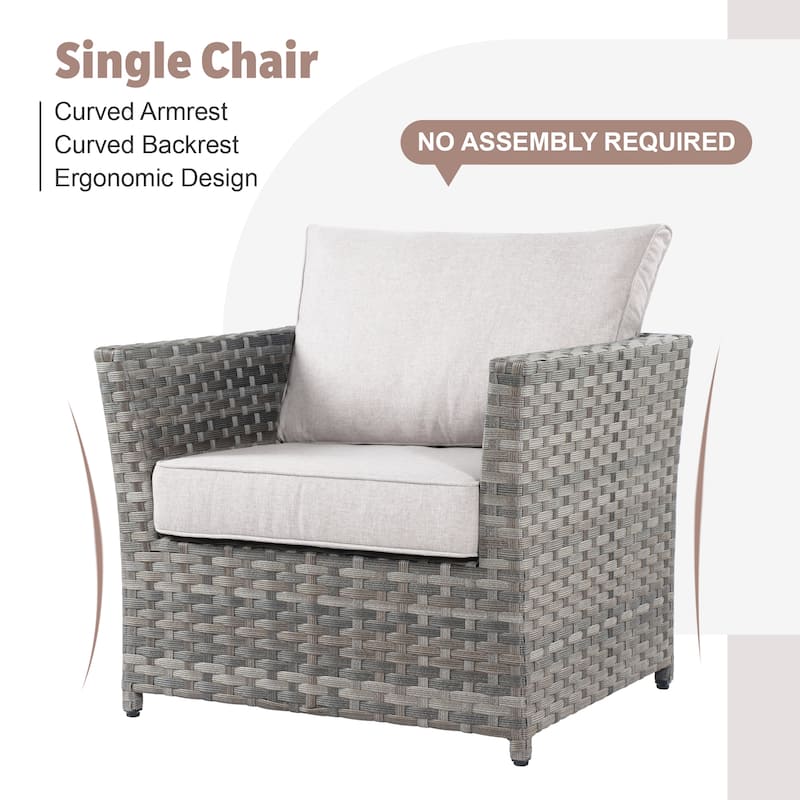 XIZZI 10-piece Patio Wicker Furniture Set with Fire Pit
