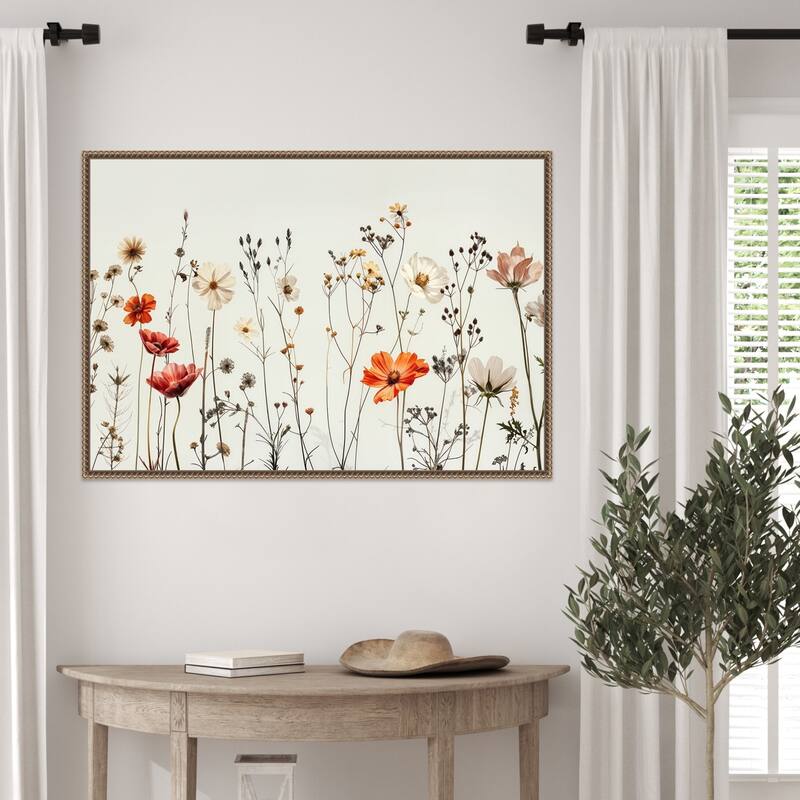 Botanical Manuscripts by Lazar studio Framed Canvas Wall Art Print