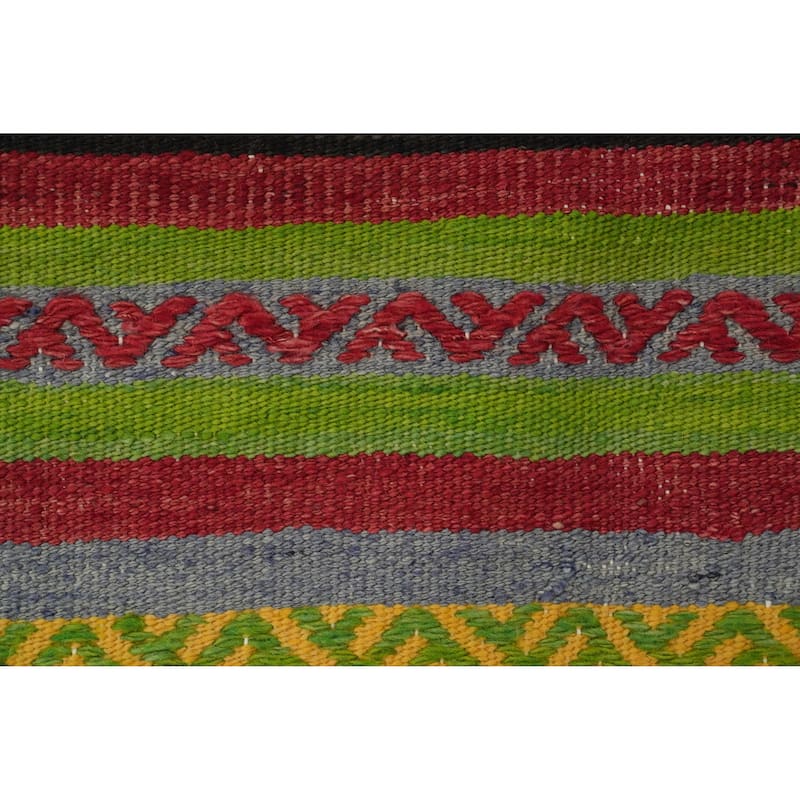 Hand Woven Oriental 100% Wool Carpet Southwestern Tribal Multi-Colored Kilim Area Rug - 7' 2'' X 5' 6''