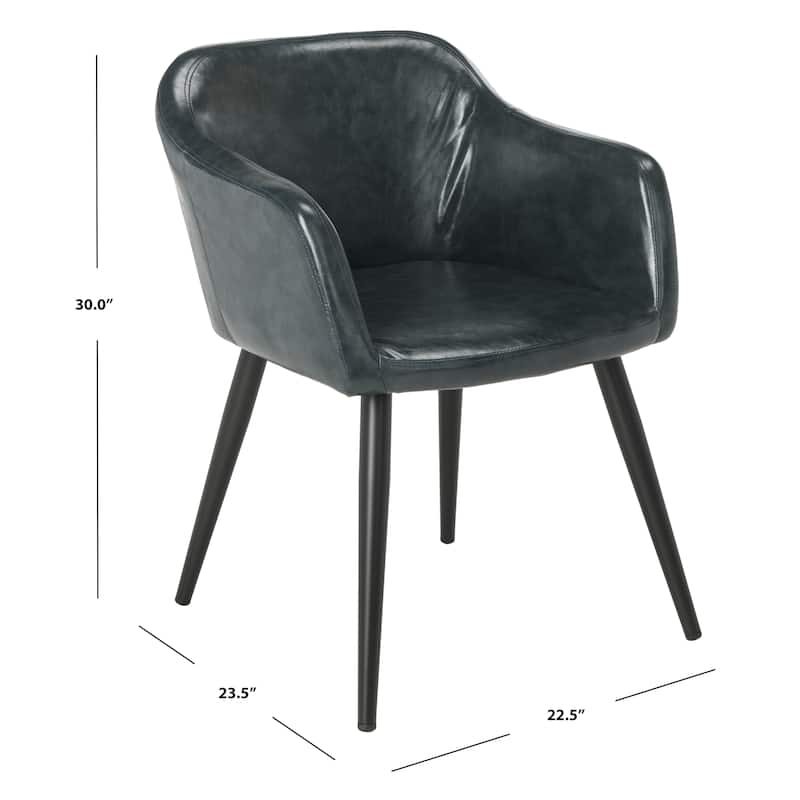 SAFAVIEH Drusilla Brown/ Black Accent Chair - 22.5" x 23.5" x 30" - 22Wx24Dx30H