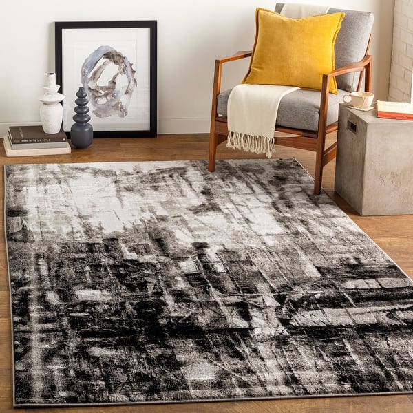 slide 2 of 12, Carbon Loft Moreno Abstract Area Rug - 5'2" x 7'6" 5'2" x 7'6" - Charcoal - Rectangle