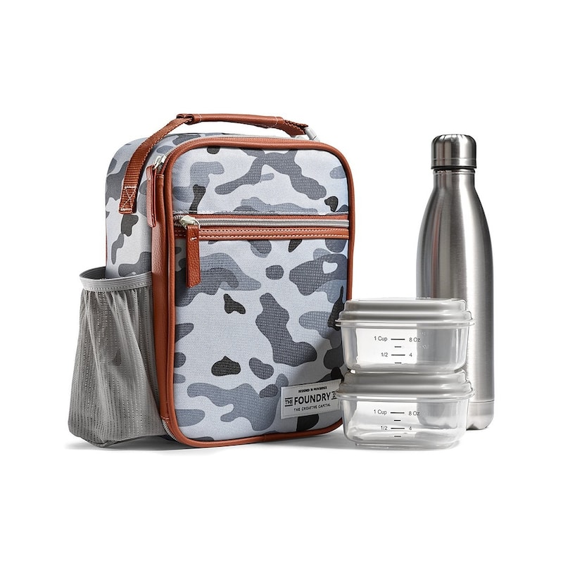 Fit & Fresh - Thayer Bag -Hip Camo Steel - Grey - Camouflage - Lined - Multi-Compartment - Synthetic Leather - Printed