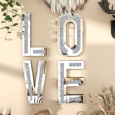 4 Piece Handmade Mirror Letters Wall Décor Set