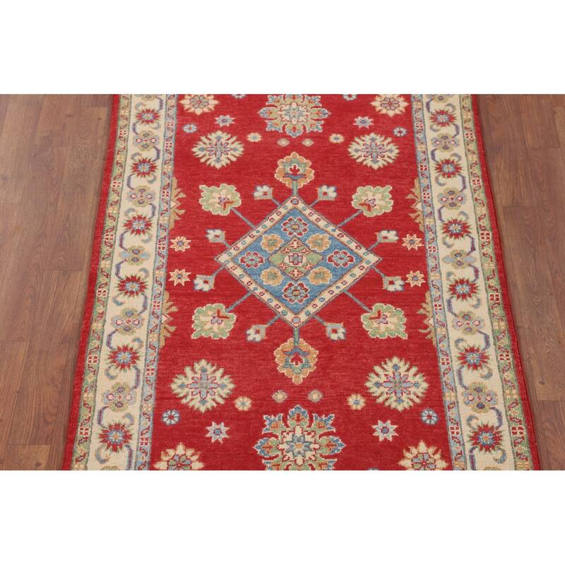 Traditional Red Kazak Accent Rug Handmade Wool Carpet - 3'2" x 4'11"
