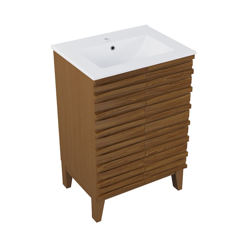 Cascade 24 '' Bathroom Vanity In Brown Oak