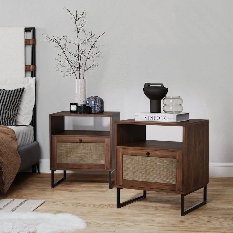 Nathan James Mina End Table - Walnut - Set of 2