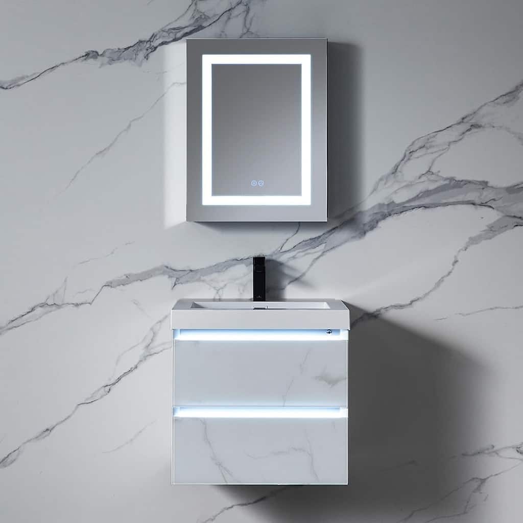 Blossom LED Lighted Medicine Cabinet, Mirror, Defogger, 3-Color Dimmer