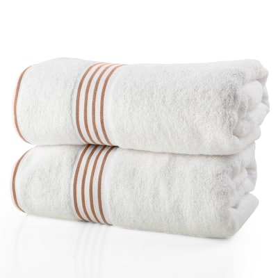 Bath Towels - 2PC 500GSM 100% Cotton Towel Set 35x70in Extra Large Quick Drying Bath Towels by Lavish Home