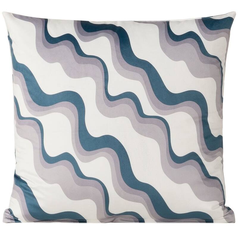 Undertow Wavy Stripe Printed Plush Throw Pillow