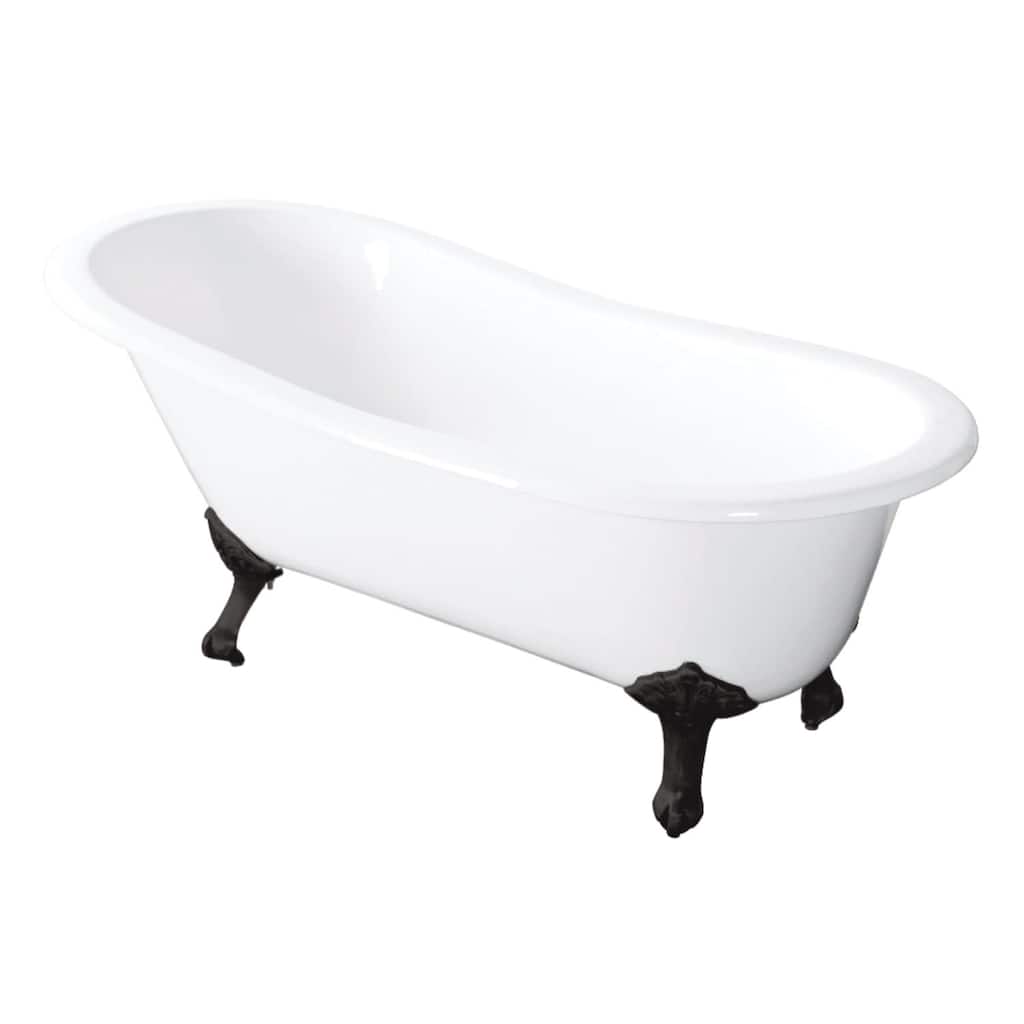 Kingston Brass Aqua Eden 54" Clawfoot Cast Iron Soaking Tub with