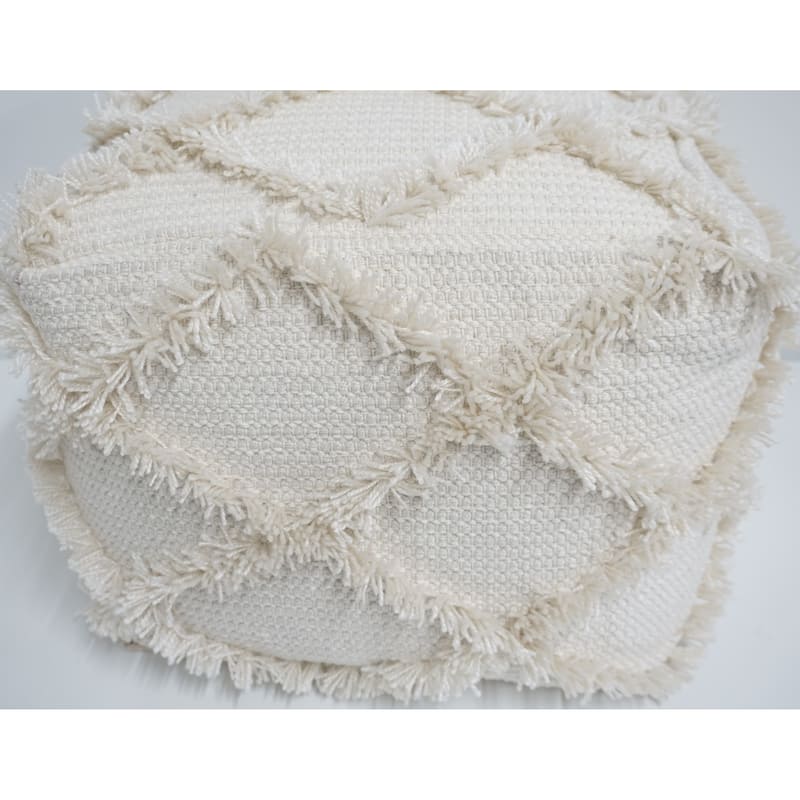 Home&Manor Wool Cotton Assisi Pouf