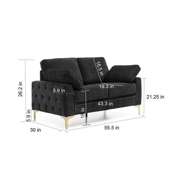 2Piece Chenille Sofa Sets, ThreeSeater Couch and Loveseat Sofa Thick