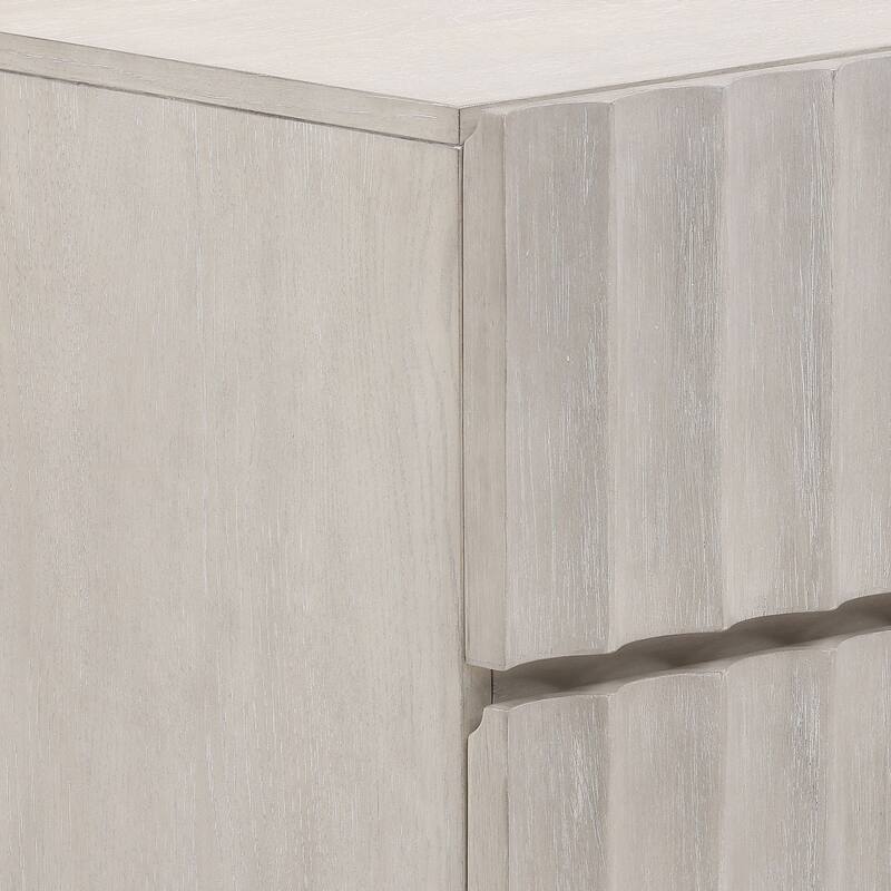 Sullivan 2-Drawer Rubberwood Nightstand, Light Gray