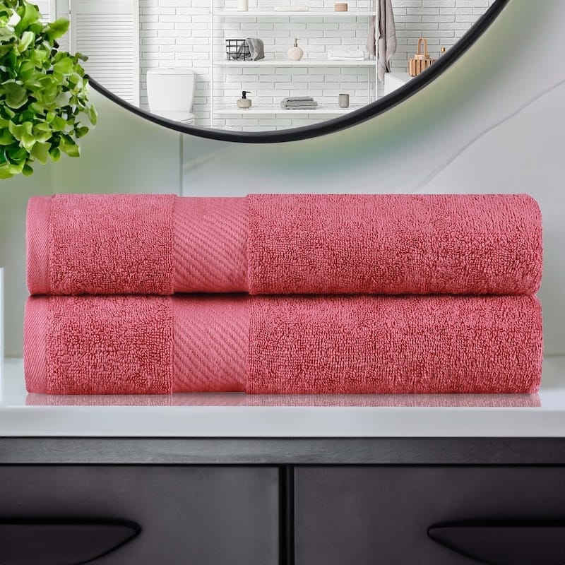 Superior Kendell Egyptian Cotton Solid Medium Weight Bath Towel Set of 2