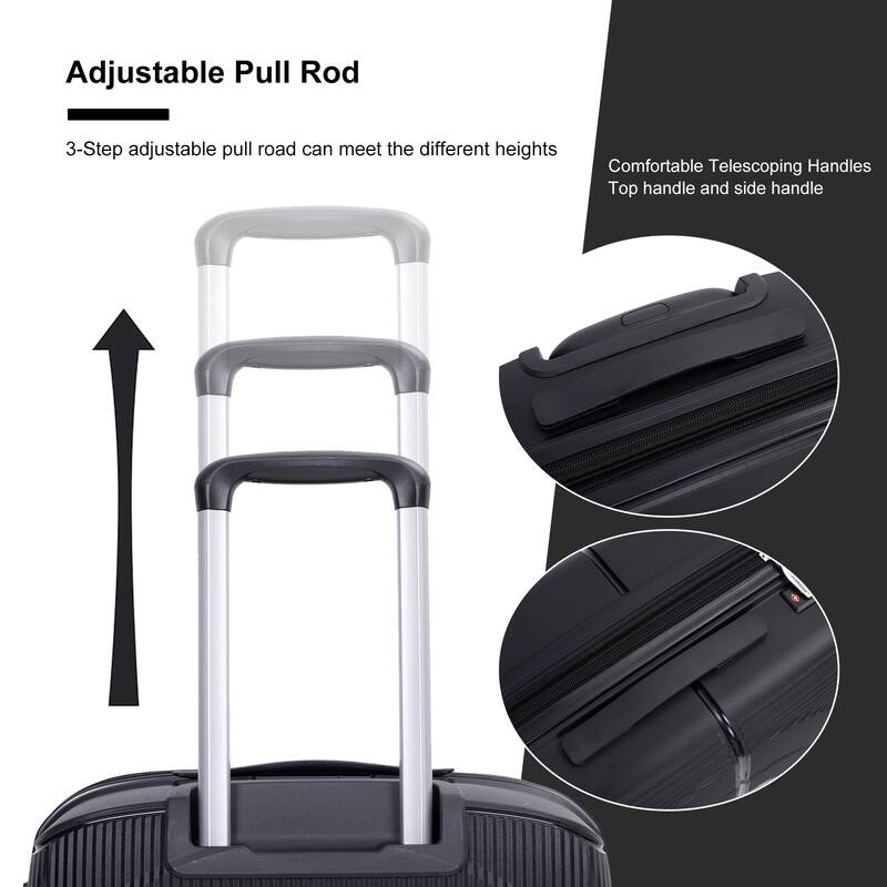 Durable Polypropylene Hardshell Suitcase Set with 360° Spinner Wheels & TSA Lock (20/24/28)