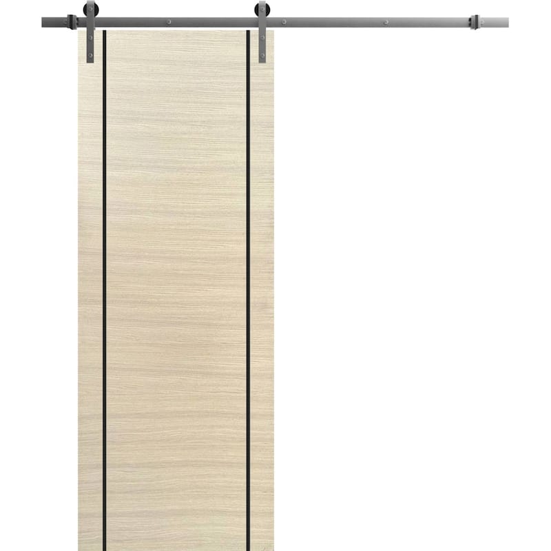 Sturdy Barn Door 18 x 80 Planum 0017 Natural Veneer with 6.6FT - 30" x 84"