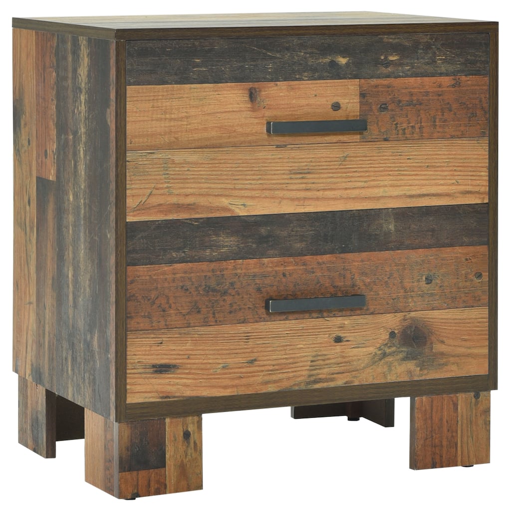 Sidney Farmhouse 2-drawer Nightstand Rustic Pine