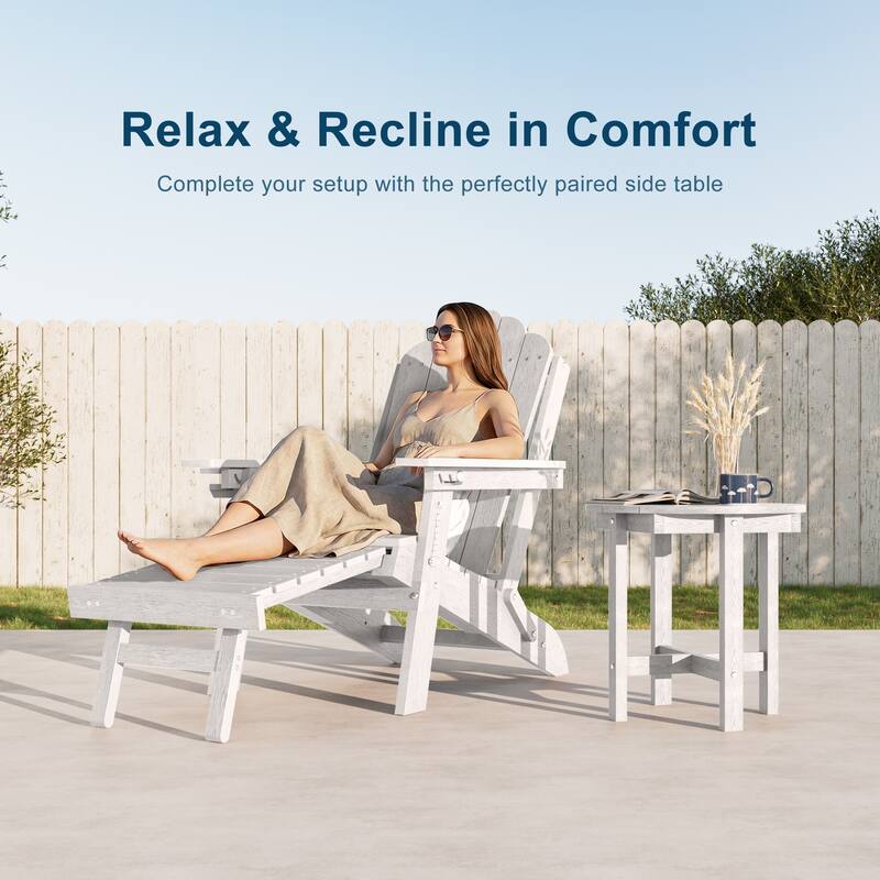 HDPE Outdoor Side Table, 220 lbs All-weather Patio End Table