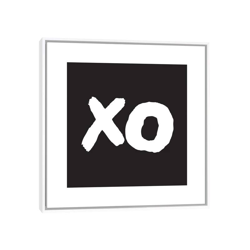 iCanvas "Xo Black Box" by Pixy Paper Framed - White - 12x12