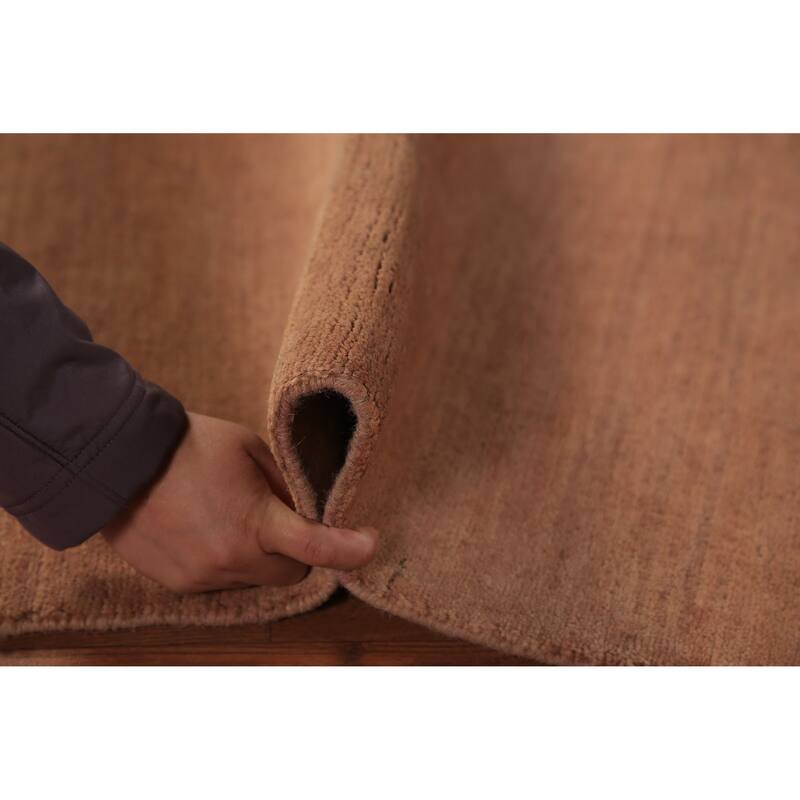 Gabbeh Modern Rug Handmade Brown Tribal Wool Carpet - 3'1" x 4'10"