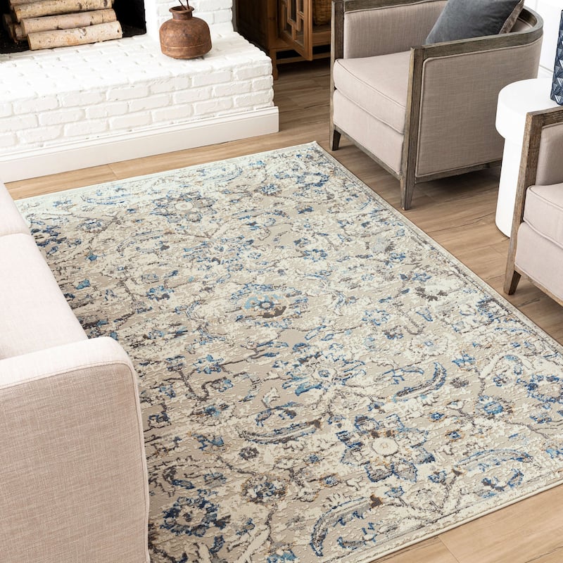Mohawk Home Mizani Floral Ornamental Woven Area Rug
